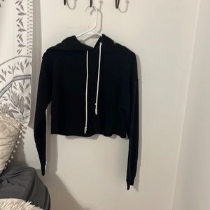 cropped black hoodie